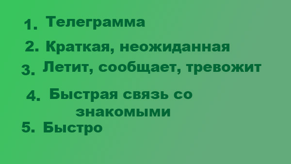Синквейн по теме телеграммы