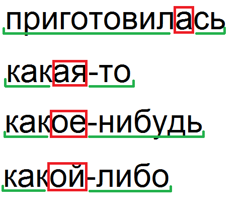 Примеры слов с ломаной основой